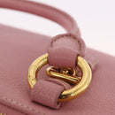 Miu Miu Hand Bag Leather 2way Pink Gold Auth 208563V-9