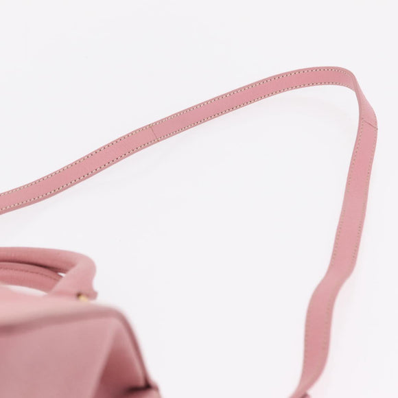 Miu Miu Hand Bag Leather 2way Pink Gold Auth 208563V