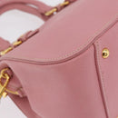 Miu Miu Hand Bag Leather 2way Pink Gold Auth 208563V-21