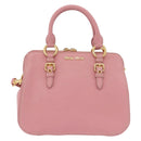 Miu Miu Hand Bag Leather 2way Pink Gold Auth 208563V-13