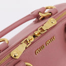 Miu Miu Hand Bag Leather 2way Pink Gold Auth 208563V-23