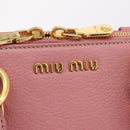 Miu Miu Hand Bag Leather 2way Pink Gold Auth 208563V-24