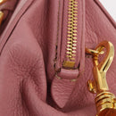 Miu Miu Hand Bag Leather 2way Pink Gold Auth 208563V-25