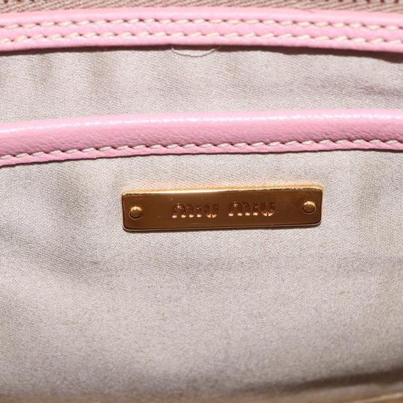 Miu Miu Hand Bag Leather 2way Pink Gold Auth 208563V