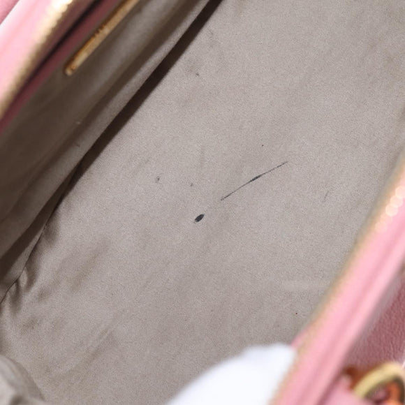 Miu Miu Hand Bag Leather 2way Pink Gold Auth 208563V
