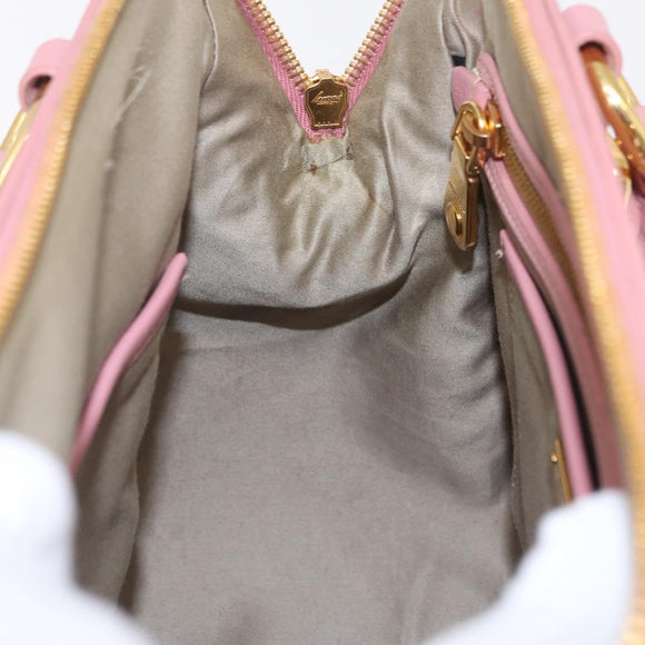 Miu Miu Hand Bag Leather 2way Pink Gold Auth 208563V