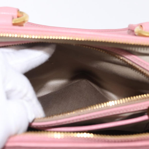 Miu Miu Hand Bag Leather 2way Pink Gold Auth 208563V