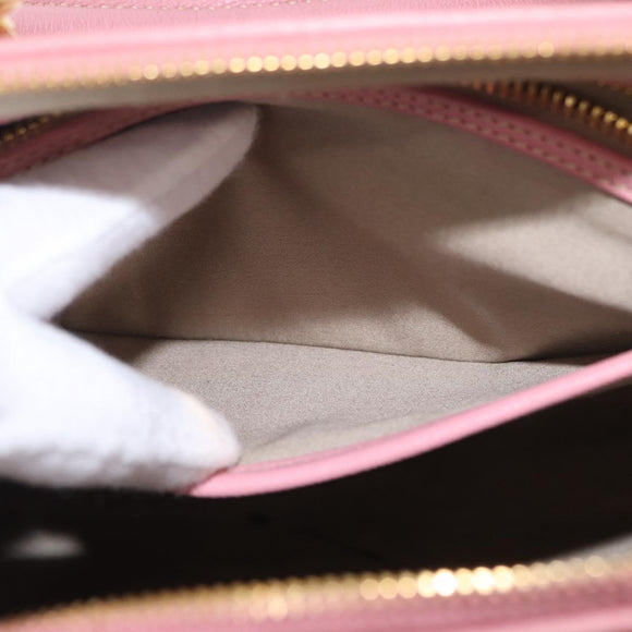 Miu Miu Hand Bag Leather 2way Pink Gold Auth 208563V