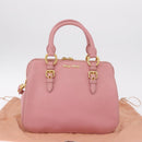 Miu Miu Hand Bag Leather 2way Pink Gold Auth 208563V-12