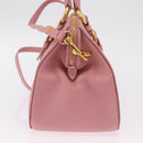 Miu Miu Hand Bag Leather 2way Pink Gold Auth 208563V-3