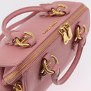 Miu Miu Hand Bag Leather 2way Pink Gold Auth 208563V-6