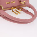 Miu Miu Hand Bag Leather 2way Pink Gold Auth 208563V-7