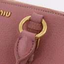 Miu Miu Hand Bag Leather 2way Pink Gold Auth 208563V-15