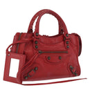 Balenciaga Mini City Hand Bag Leather Red 300295 Auth 208564V-1