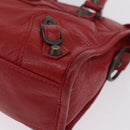 Balenciaga Mini City Hand Bag Leather Red 300295 Auth 208564V-12