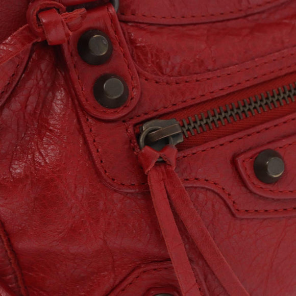 Balenciaga Mini City Hand Bag Leather Red 300295 Auth 208564V