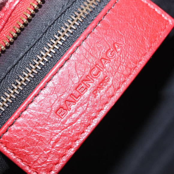 Balenciaga Mini City Hand Bag Leather Red 300295 Auth 208564V