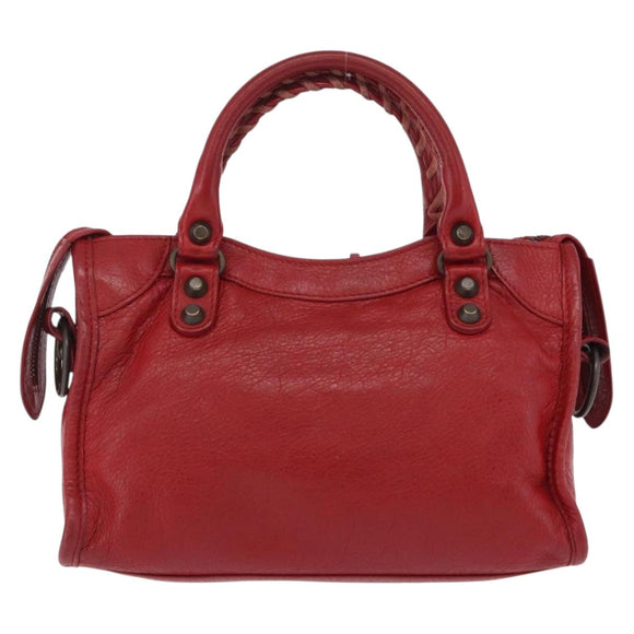 Balenciaga Mini City Hand Bag Leather Red 300295 Auth 208564V