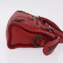 Balenciaga Mini City Hand Bag Leather Red 300295 Auth 208564V-5
