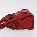 Balenciaga Mini City Hand Bag Leather Red 300295 Auth 208564V-6