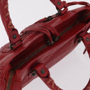 Balenciaga Mini City Hand Bag Leather Red 300295 Auth 208564V-7