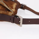 FENDI Mamma Baguette Shoulder Bag Harako Leather Brown Silver 26424 Auth 208565V-9