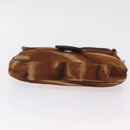 FENDI Mamma Baguette Shoulder Bag Harako Leather Brown Silver 26424 Auth 208565V-7