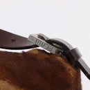 FENDI Mamma Baguette Shoulder Bag Harako Leather Brown Silver 26424 Auth 208565V-21
