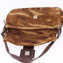 FENDI Mamma Baguette Shoulder Bag Harako Leather Brown Silver 26424 Auth 208565V-10