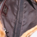 FENDI Mamma Baguette Shoulder Bag Harako Leather Brown Silver 26424 Auth 208565V-11