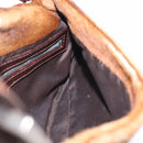 FENDI Mamma Baguette Shoulder Bag Harako Leather Brown Silver 26424 Auth 208565V-26