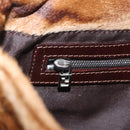 FENDI Mamma Baguette Shoulder Bag Harako Leather Brown Silver 26424 Auth 208565V-28