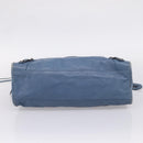 Balenciaga The City Hand Bag Leather 2way Blue 115748 Auth 208567V-5
