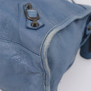 Balenciaga The City Hand Bag Leather 2way Blue 115748 Auth 208567V-9