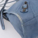 Balenciaga The City Hand Bag Leather 2way Blue 115748 Auth 208567V-16