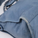 Balenciaga The City Hand Bag Leather 2way Blue 115748 Auth 208567V-18
