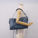 Balenciaga The City Hand Bag Leather 2way Blue 115748 Auth 208567V-30
