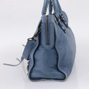 Balenciaga The City Hand Bag Leather 2way Blue 115748 Auth 208567V-4