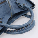Balenciaga The City Hand Bag Leather 2way Blue 115748 Auth 208567V-7