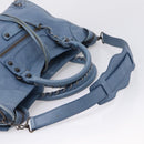 Balenciaga The City Hand Bag Leather 2way Blue 115748 Auth 208567V-8