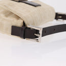 FENDI Zucca Canvas Mamma Baguette Shoulder Bag Beige Silver 26424 Auth 208569V-16