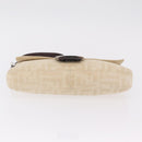FENDI Zucca Canvas Mamma Baguette Shoulder Bag Beige Silver 26424 Auth 208569V-7
