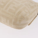 FENDI Zucca Canvas Mamma Baguette Shoulder Bag Beige Silver 26424 Auth 208569V-20