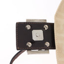 FENDI Zucca Canvas Mamma Baguette Shoulder Bag Beige Silver 26424 Auth 208569V-22