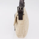 FENDI Zucca Canvas Mamma Baguette Shoulder Bag Beige Silver 26424 Auth 208569V-5