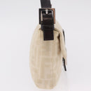 FENDI Zucca Canvas Mamma Baguette Shoulder Bag Beige Silver 26424 Auth 208569V-6
