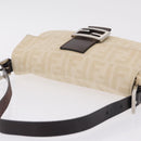 FENDI Zucca Canvas Mamma Baguette Shoulder Bag Beige Silver 26424 Auth 208569V-14