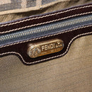 FENDI Zucca Canvas Mamma Baguette Shoulder Bag Black Brown Auth 208570V-23
