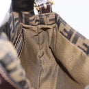 FENDI Zucca Canvas Mamma Baguette Shoulder Bag Black Brown Auth 208570V-24