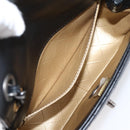 CHANEL Mini Matelasse Shoulder Bag Lamb Skin Black Gold Silver CC Auth 208572SM-24